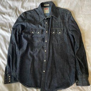 Levi's Slim Fit Dark Denim Long Sleeve Shirt